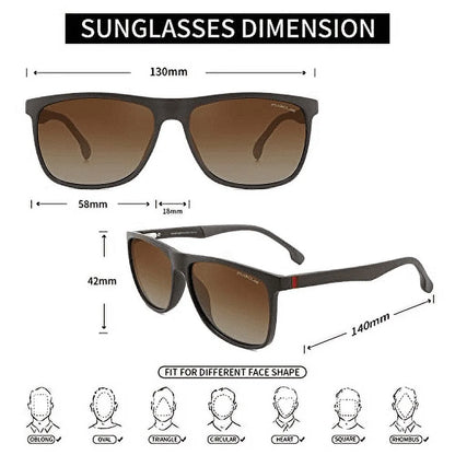 Men'S Polarized Sunglasses TR90 Frame UV400 Sport Sunglasses